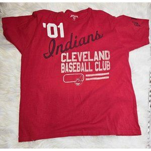 Vintage 2001 Cleveland Indians Baseball Club T-Shirt, Size Large